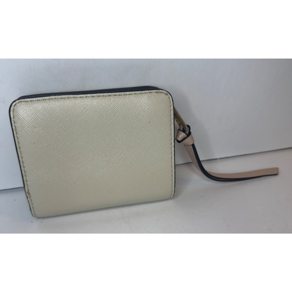 Marc Jacobs Snapshot Cloud White Mini Compact Wallet gold beige gray greige - Picture 3 of 15